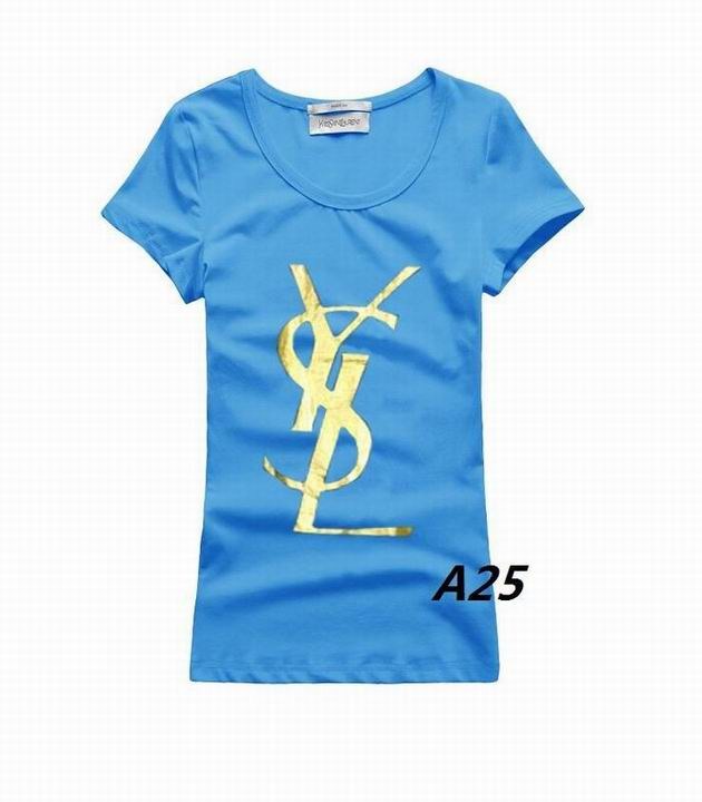 YSL short round collar T woman S-XL-217